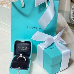 Tiffany Solitaire Diamond Platinum Ring .40ct sz 6 in Tiffany Box $4,510
